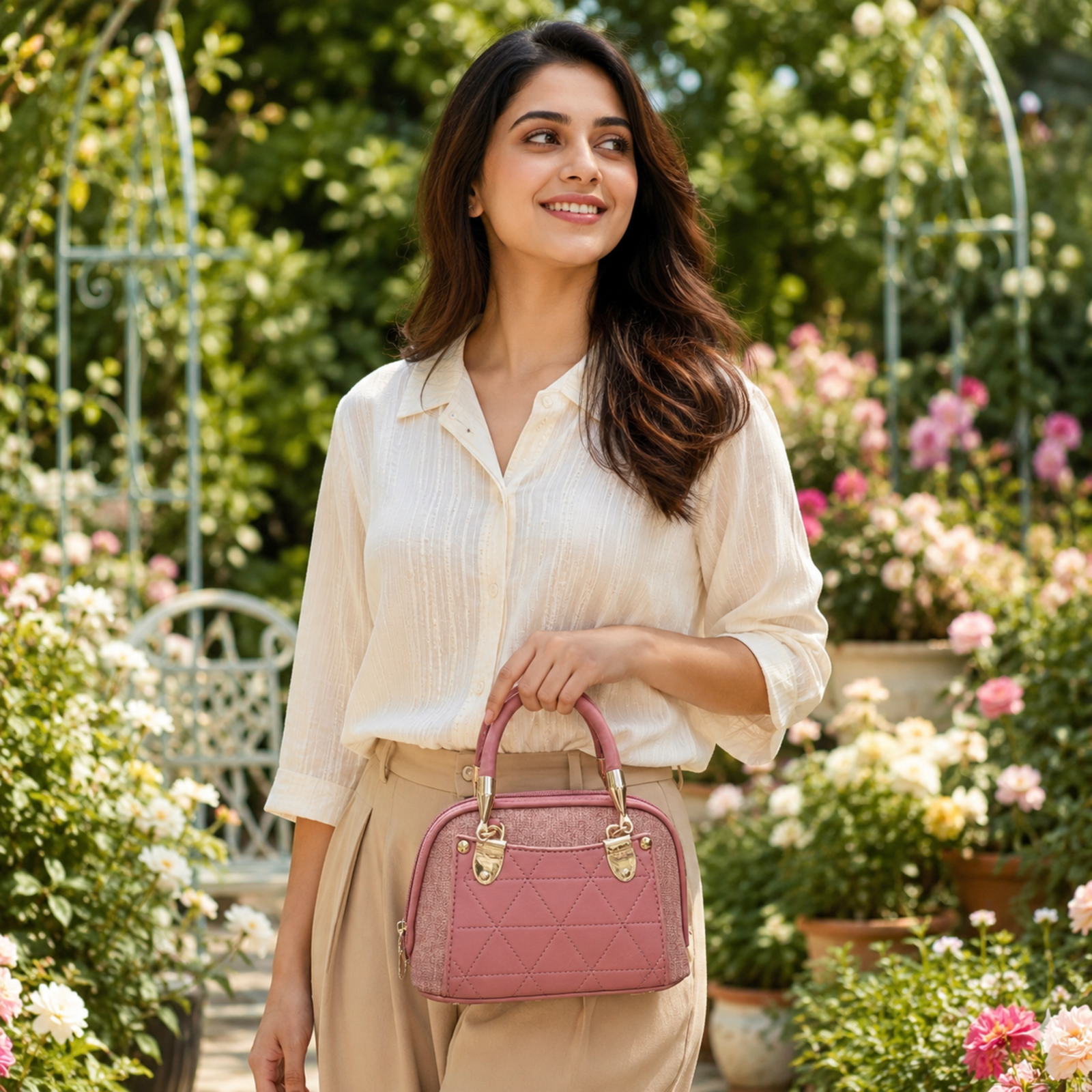 Dusty Rose Quilted Handbag by Alter
