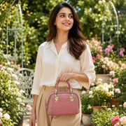 Dusty Rose Quilted Handbag thumbnail