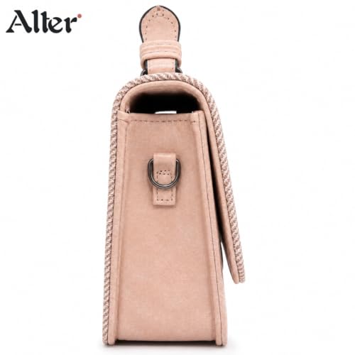 Alter Compact Crossbody Sling Bag for Women, Blush Pink | Textured Woven Flap, Detachable Sling Strap, Secure Zip Compartment, Structured Top Handle, Smooth Inner Lining|B0HBN8YSDL by Alter