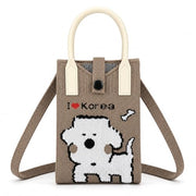 Alter Knitted Mobile Sling Bag for Women, Phone Sling Bag, Gift for Girls | Cute knitted mobile sling bag for women, gift for girls. Compact phone sling bag, crossbody strap, holds phone & wallet.|B0HC374KGP thumbnail