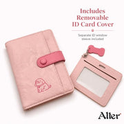 Alter PU Leather Passport Wallet with Removable ID Card Cover, Blue | Dog Emboss Detail, Multiple Card Slots, Snap Closure, Cash Pocket, Travel-Friendly|B0HBL19DSP thumbnail