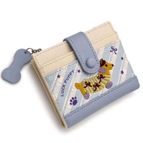 Alter Cute Puppy Wallet for Women & Girls (Green and White) | Cute PU Wallet with 8 Card Slots, Coin Pocket & Snap Closure|B0HBNFFZ19 by Alter