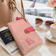 Alter PU Leather Passport Wallet with Removable ID Card Cover, Blue | Dog Emboss Detail, Multiple Card Slots, Snap Closure, Cash Pocket, Travel-Friendly|B0HBL19DSP thumbnail