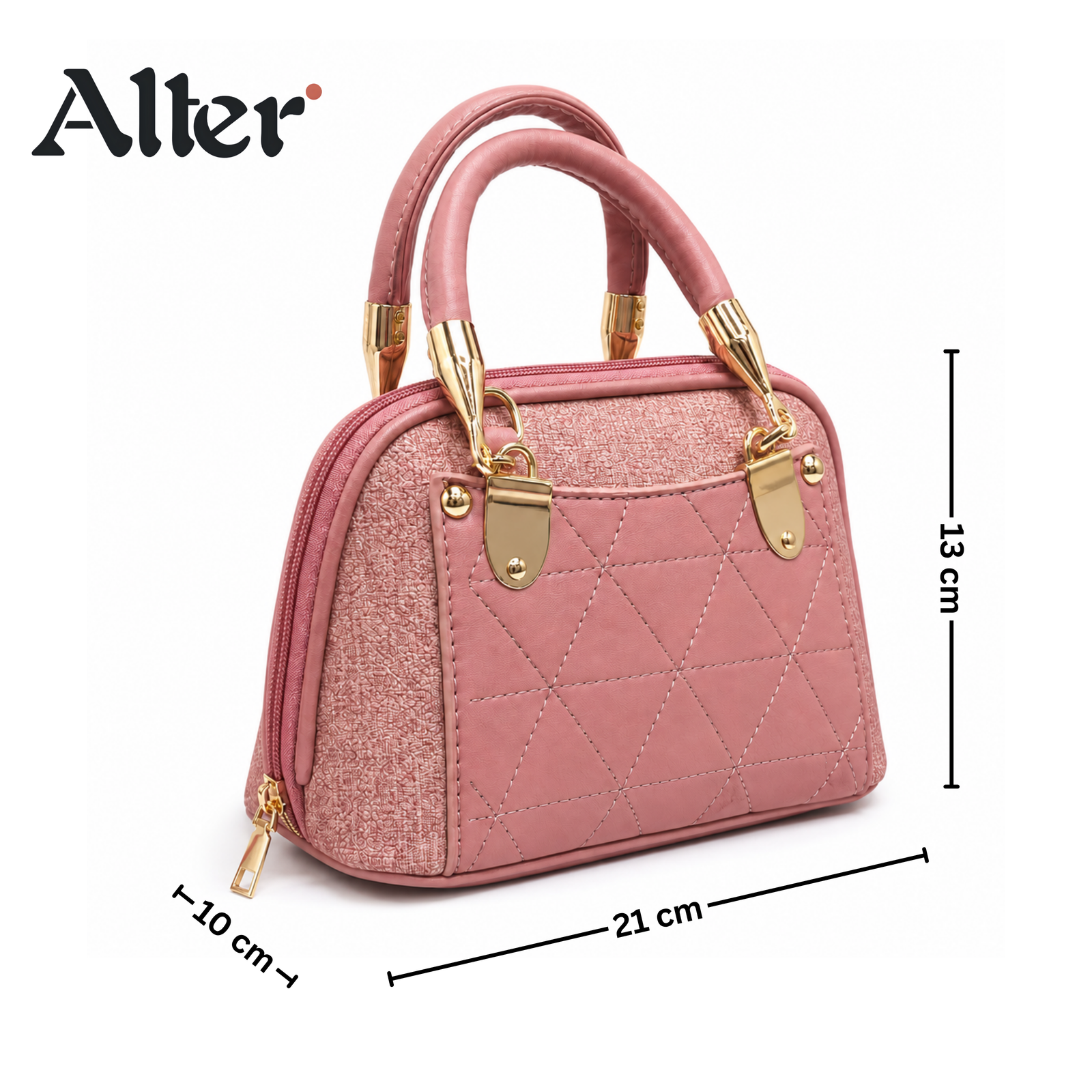 Dusty Rose Quilted Handbag by Alter