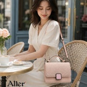 Alter Compact Crossbody Sling Bag for Women, Blush Pink | Textured Woven Flap, Detachable Sling Strap, Secure Zip Compartment, Structured Top Handle, Smooth Inner Lining|B0HBN8YSDL thumbnail