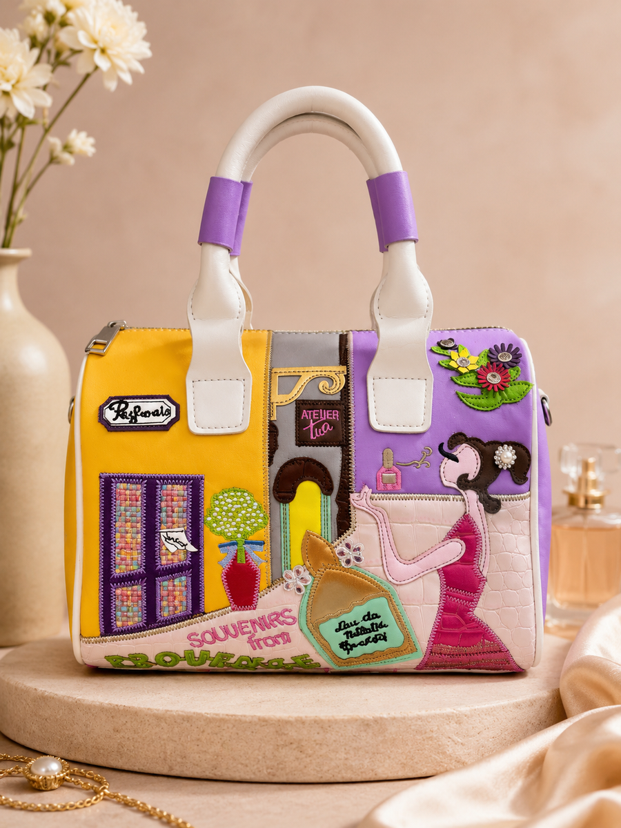 Souvenir Bag for Women – Embroidered Patchwork Handbag