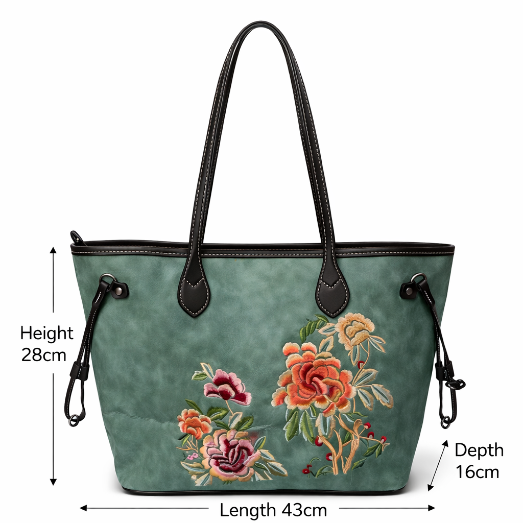Women’s Floral Embroidered Tote Bag – Premium Everyday Carry