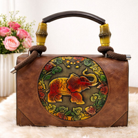 Heritage Elephant Art Handbag – Handcrafted Statement Top-Handle Bag