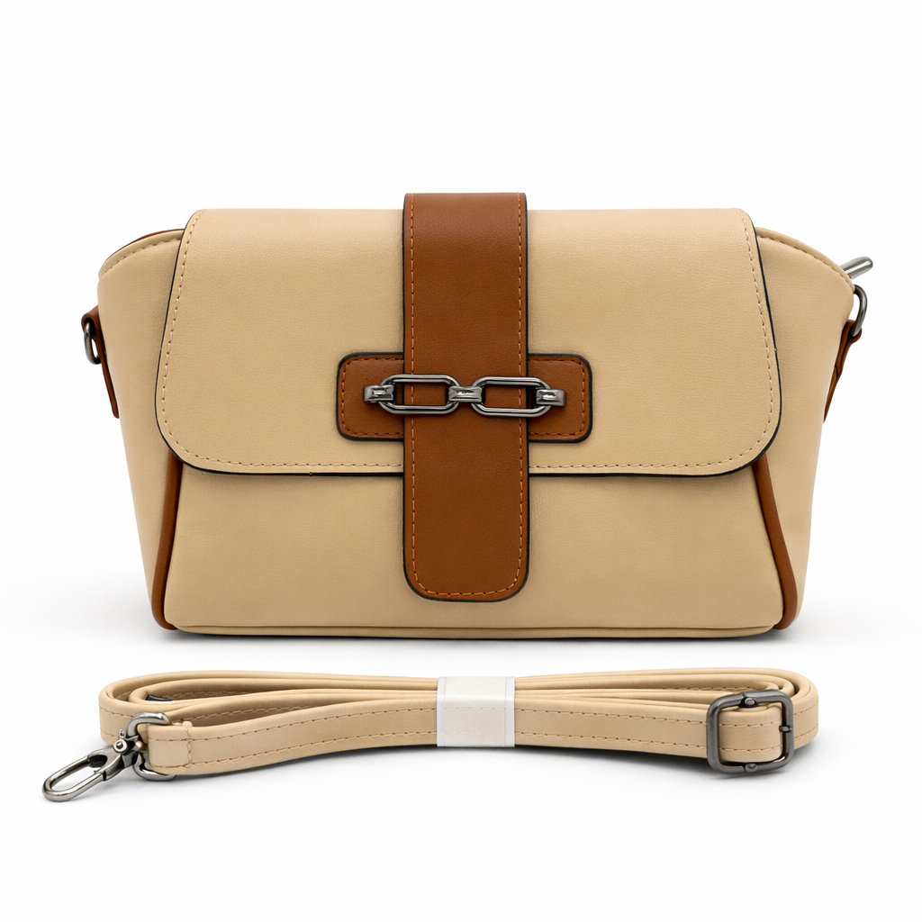 Women’s Structured Cross-Body Sling Bag with Detachable Strap