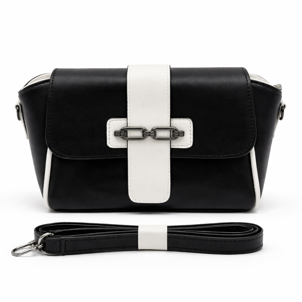 Women’s Structured Cross-Body Sling Bag with Detachable Strap