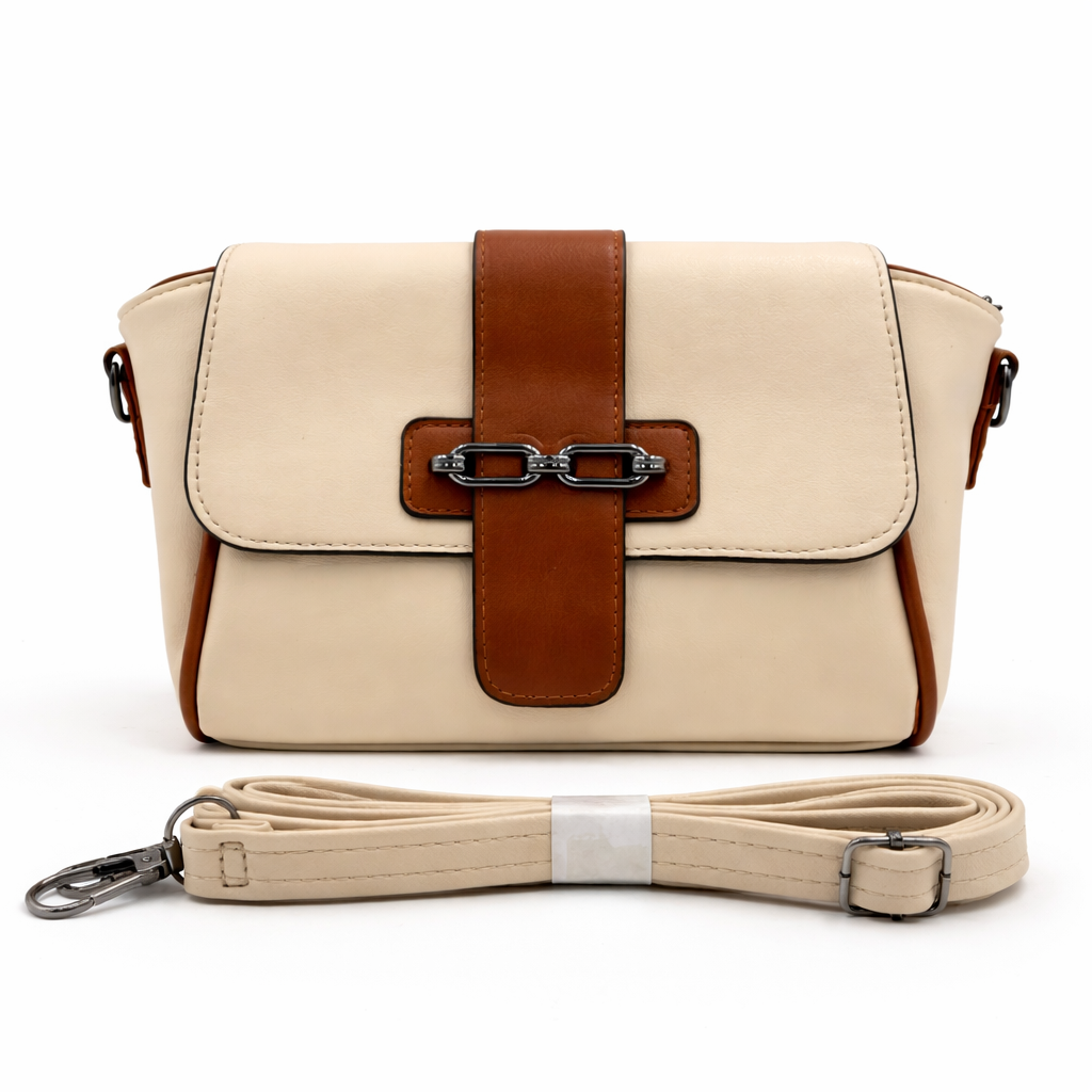 Women’s Structured Cross-Body Sling Bag with Detachable Strap