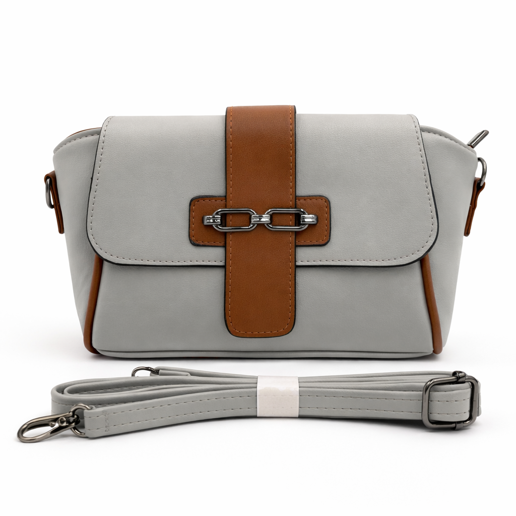 Women’s Structured Cross-Body Sling Bag with Detachable Strap