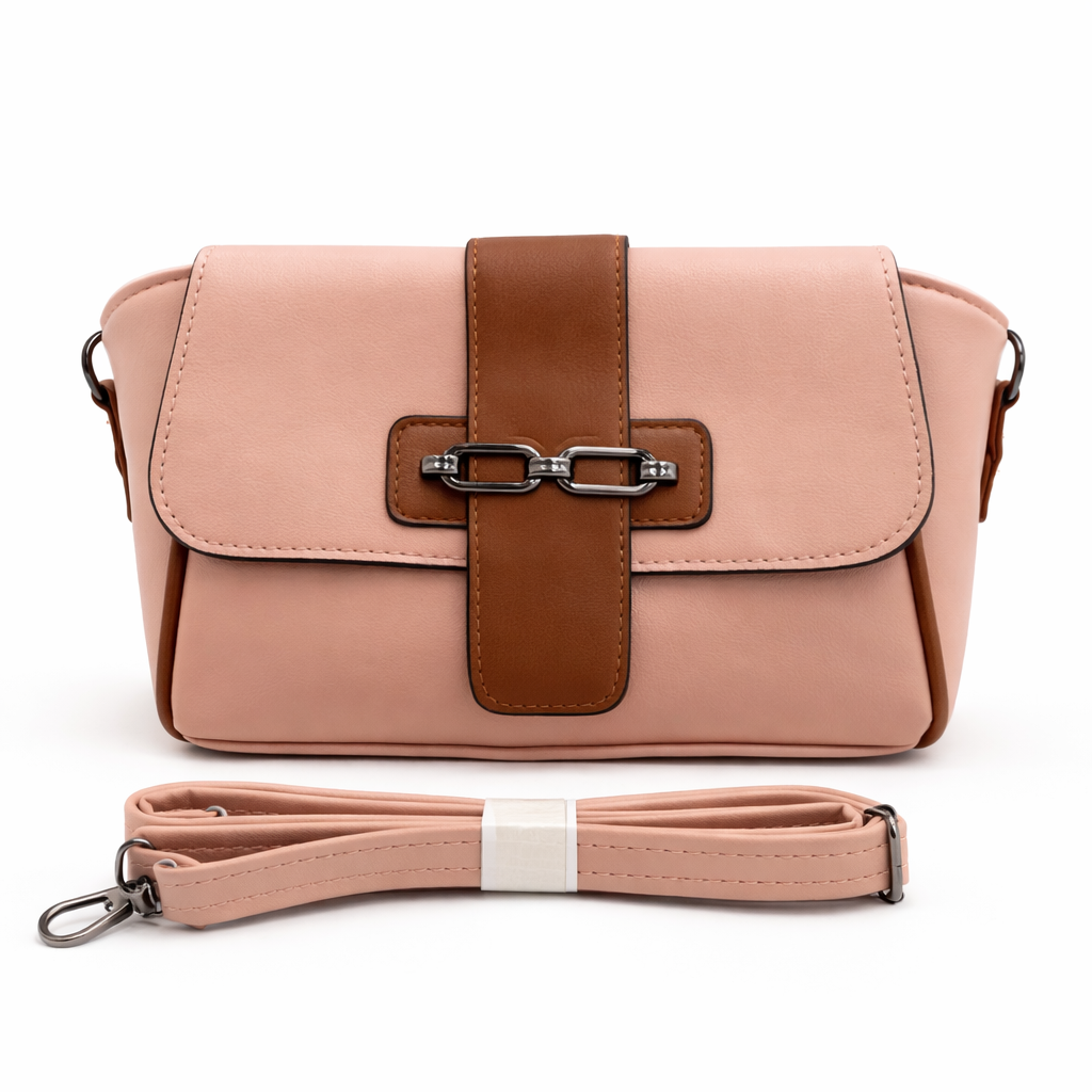 Women’s Structured Cross-Body Sling Bag with Detachable Strap