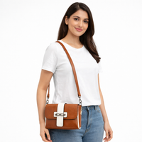 Women’s Structured Cross-Body Sling Bag with Detachable Strap