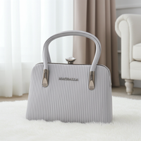 MAGBALLA Crystal Clasp Structured Handbag – Elegant Top Handle Bag